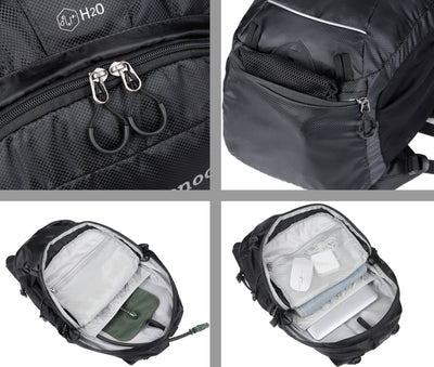 Mouteenoo Mochila de ciclismo de montaña para MTB, ciclismo y mochila de viaje en bicicleta para hombres y mujeres (negro)