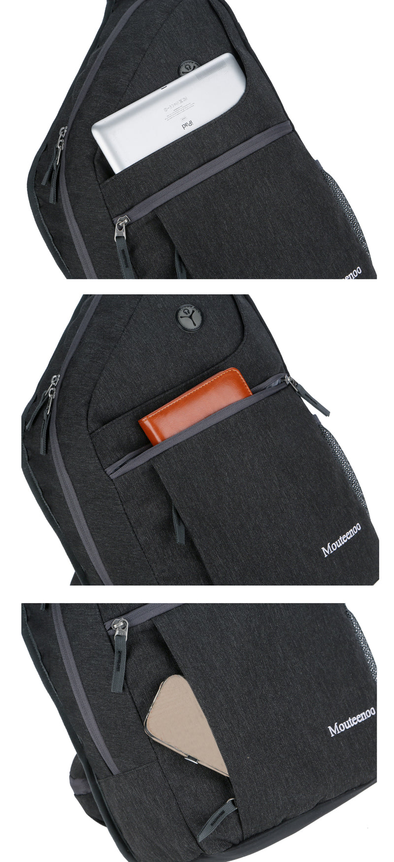 Mouteenoo Mochila Sling para hombres y mujeres